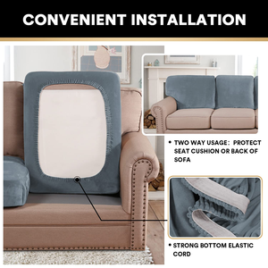 Housse de coussin de canapé moderne en velours épais, extensible, imperméable, antidérapante, résistante aux taches, lavable, entièrement enveloppante pour tous - Product Image 5