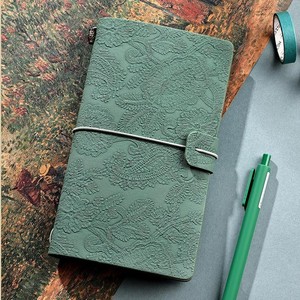Carnet de notes A6 personnalisable en cuir, style rétro européen, avec dentelle sculptée, agenda vintage, papeterie promotionnelle avec logo imprimé, pour voyageur - Product Image 3
