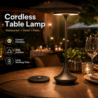 Lampe LED sans fil moderne pour restaurant, hôtel, bar, patio, chambre, table de chevet, table à manger, extérieur, base de charge par contact, flexible