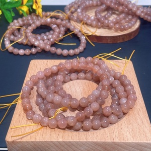Wholesale Natural 6mm <strong>Gray</strong> Moon Stone Bracelet Moonlight Healing <strong>Crystal</strong> Quartz Jewelry Craft for Decoration Gift - Product Image 1