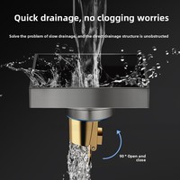 KMRY 304SS Siphon de douche rectangulaire moderne en acier inoxydable de 10 pouces avec grille de sol de 6 pouces pour salles de bain