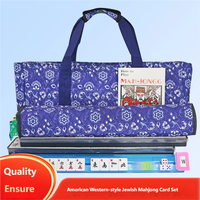 Lot de 166 tuiles de mahjong de luxe modernes en mélamine de 30 mm avec sac de transport et support pour tuiles de mahjong