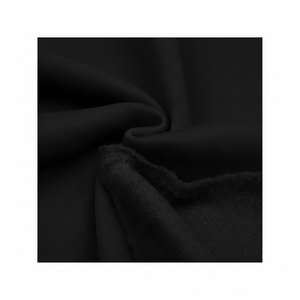 Tela de Punto Francesa Gruesa de Color Negro Oscuro, 65% Algodón, 35% Poliéster, Resistente a Desgarros, para Vestidos de Invierno - Product Image 1