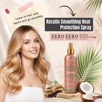 Ensemble de soins capillaires OEM Herbal HEAT PROTECT SPRAY sans sulfate, kératine, hydratant, lissant, shampooing et après-shampooing avec huile de coco