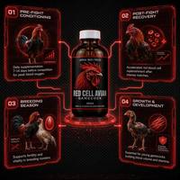 Solution Liquide Hyperprotéinée pour Volailles de Combat (Coq) à Marque Blanche, 8,5 OZ, Vitamine B12, Renforceur Sanguin, Absorption Rapide et Sûre pour Coqs