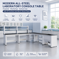 Table de laboratoire moderne tout acier avec surface en PP et panneau en bois de bouleau pour hôpitaux, ateliers et écoles