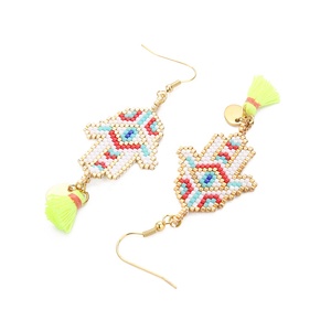 MI-E180067 Moyamiya Longue Miyuki Paume Accessoires Plage Femmes Main Perles de Riz Du Diable Yeux Dames Boucles D'oreilles - Product Image 2