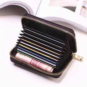 Business Card Holder Wallet Women/men Gray Bank/ID/Credit Card Holder 20 Bits Card Wallet PU Leather Protects <b>Case</b> Coin Purse - Product Image 6