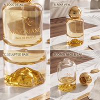 Flacons de parfum en verre de luxe personnalisés de 30 ml et 50 ml, vides, rechargeables, design élégant, flacons de parfum en verre vides