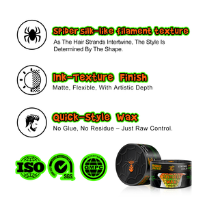Cire <span class=keywords><strong>coiffante</strong></span> Spider Wax pour barbier, formule sûre et non toxique, marque privée CPNP GMPC BARBERPASSION. - Product Image 2