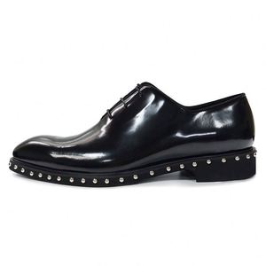 Fall Luxury Men's Formal Dress Shoes Wholesale - Premium Black with Rivet Decoration, Genuine Leather Round-toe Formal Shoes - Product Image 3