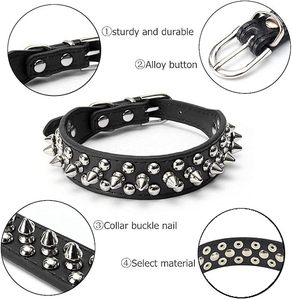 <span class=keywords><strong>Collar</strong></span> de cuero duradero para cachorros, <span class=keywords><strong>collar</strong></span> de entrenamiento con pinchos afilados para perros, collares con pinchos - Product Image 2