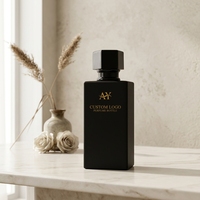 Flacons de parfum en verre rectangulaires noirs de luxe vides de 100 ml, 50 ml, 30 ml avec capuchon noir, directement de l'usine