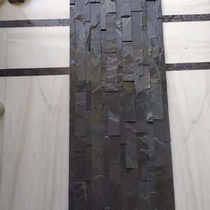 Paneles de piedra de pizarra negra, paneles de piedra de repisa, revestimiento apilable, Palimo dorado, piedra arenisca Natural de Indonesia, Exterior, estilo moderno - Product Image 1