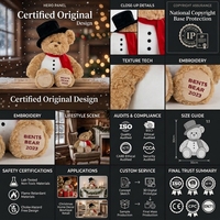 Peluche Ours en Peluche Brevetée Exclusive avec Tissu Ultra Doux et Rembourrage en Coton PP, Anti-Stress, Brodé