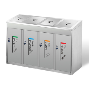 Oem produzione di <span class=keywords><strong>disegno</strong></span> in acciaio inossidabile riciclare bidone della spazzatura per la classificazione del centro commerciale bidone della spazzatura - Product Image 1