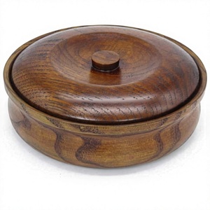 Bol en bois sculpté classique poli et écologique en gros, fabriqué en Inde, idéal pour la restauration, les voyages, les fêtes de Noël et d'Halloween - Product Image 1