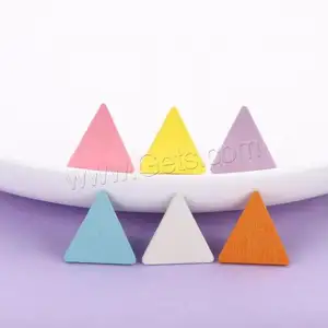 Toplu toptan üçgen ahşap takı Cabochon saç aksesuarları DIY bulguları seçim için daha fazla renk 25x17mm 1545483
