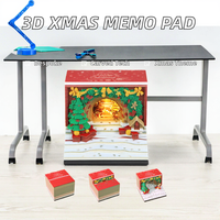 Bloc-notes personnalisé en forme de sapin de Noël 3D avec impression UV, papier de qualité supérieure, décoration de bureau à domicile, cadeau de Noël pour enfants