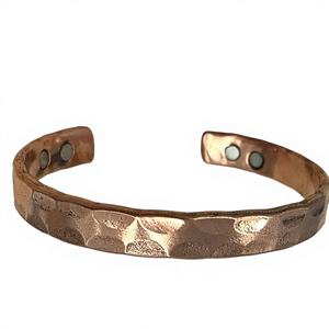 Brazalete Magnético Ajustable de Aleación de Cobre de Fabricación India, Estilo Vintage, Unisex, Joyería de Meditación y Sanación - Product Image 1