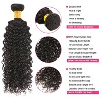 Extensions de cheveux bouclés crépus naturels noirs 8A de 8 à 30 pouces, 100 % cheveux humains vierges brésiliens non traités, lots de tissages bouclés
