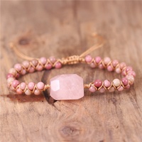 Bracelets tressés chic faits main en pierres précieuses brutes, style bohème, en macramé, bijoux de yoga, cadeau, vente en gros, dropshipping