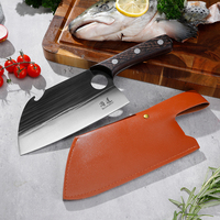 Couteau Deba SHANGDAO 7 pouces, couteau à découper la viande forgé à la main, couteau de cuisine japonais Viking avec étui