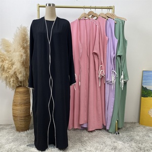 Dubai Moroccan Fashion Two Piece Abaya Set Match Slip Inner <b>Dress</b> for Muslim Women for Ramadan 1446+6595# - Product Image 6