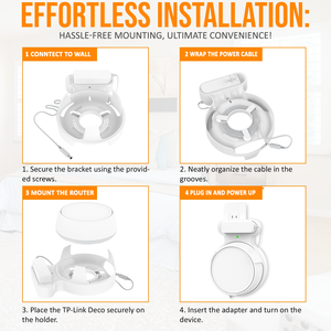 Bangcheer Soporte de montaje en pared Caja de plástico que ahorra espacio para TP-Link <span class=keywords><strong>Deco</strong></span> BE22/BE23/BE25/BE3600/BE5000 <span class=keywords><strong>Mesh</strong></span> <span class=keywords><strong>WiFi</strong></span> 7 System, paquete de 3 - Product Image 3