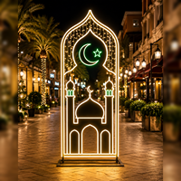 Lumière LED en forme de marque-page 2D, motif mosquée en croissant et livre ouvert, guirlande lumineuse LED, lumière décorative Ramadan, décoration de rue, IP65 CE RoHS