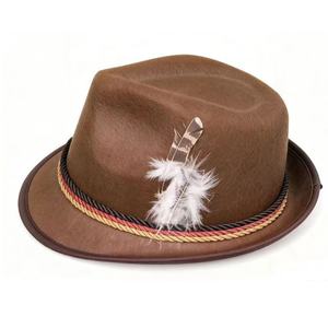 Sombrero Tirolés Bávaro de Fieltro con Pluma y Cinta de Cuerda para la Fiesta del Oktoberfest - Product Image 3