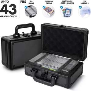 Boîte de rangement pour cartes gradées, en aluminium noir, capacité de 43 cartes, sports et cartes, BGS, SGC, 11 x 7 x 4,7 pouces - Product Image 2