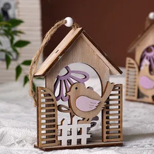 Пасхальная птица деревянный подвесной декор, подвесное украшение для дома, деревянное украшение