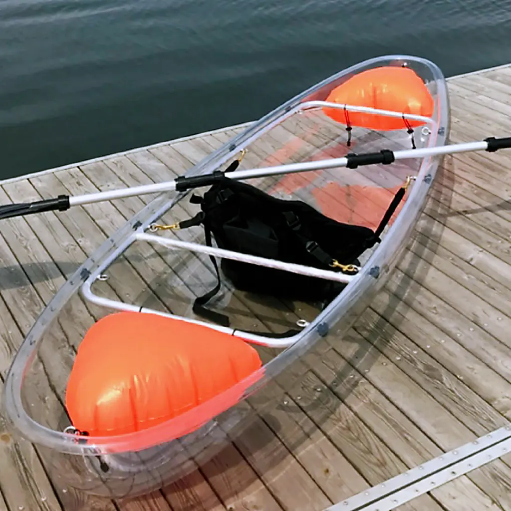 Il piccolo kayak sportivo per 1 persona sea, la canoa trasparente di alta qualità e la famosa barca trasparente ad acqua nell'attra turistico