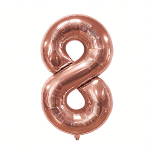 Ballon chiffre 8 en feuille d'or rose 80 cm pour fête d'anniversaire, décoration pour enfants - Product Image 1