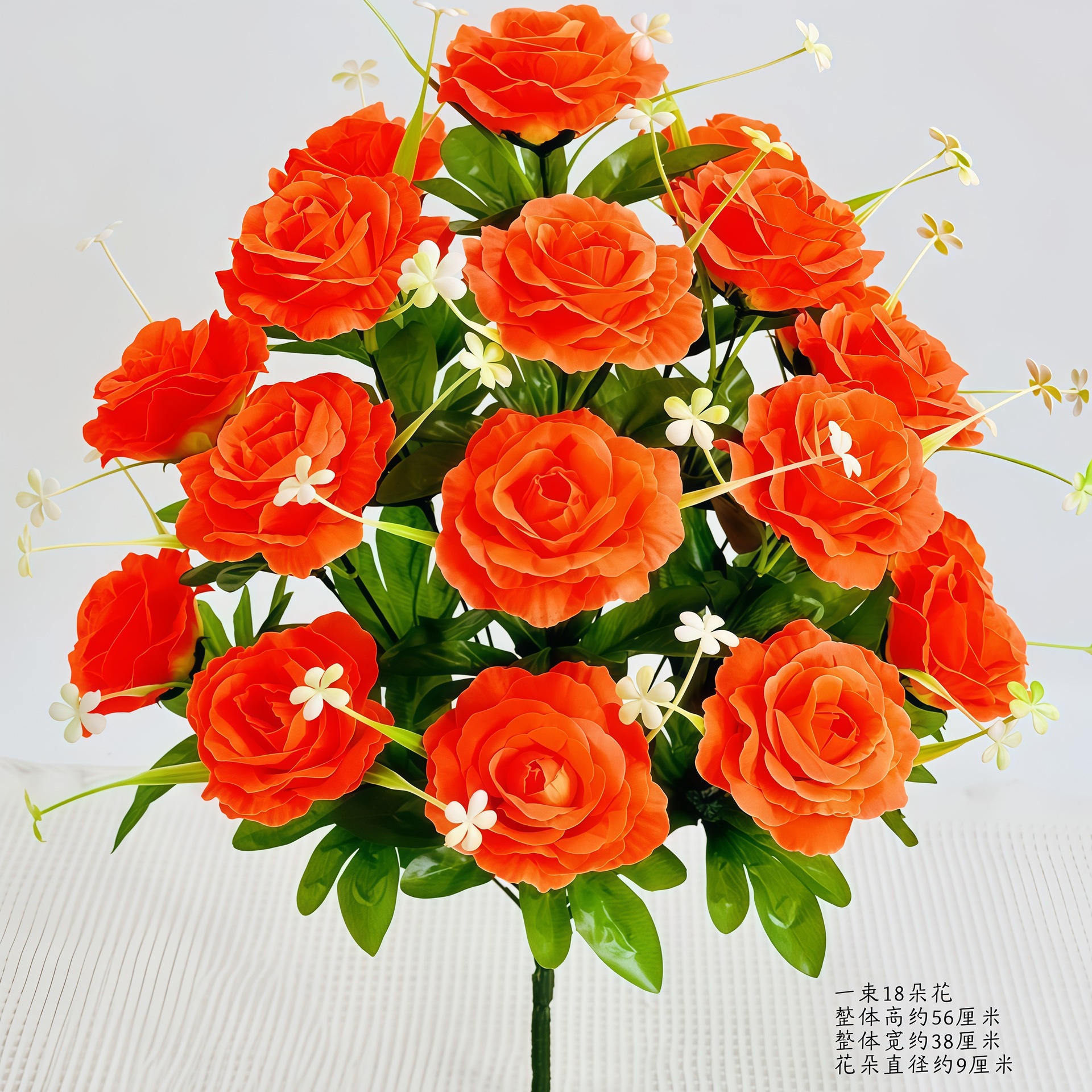 18 roses princesse à longue tige, orange pur.