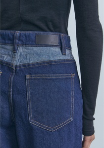 <span class=keywords><strong>Taille</strong></span> <span class=keywords><strong>haute</strong></span> cloche bas femmes jeans bleu deux tons botte coupe flare jeans - Product Image 5