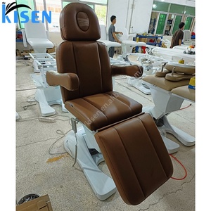 KISEN Customized Color PU Leather Beauty Salon Furniture Massage <b>Table</b> Electric 3 Motors Curved Treatment Facial <b>Lash</b> Beauty <b>Bed</b> - Product Image 6