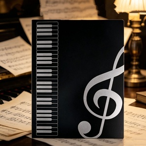 A4 Black Music <b>Folder</b> with Clear Pockets, 40 Sleeves, Sheet Music Holder for Piano Scores, Song Lyrics & Musical Notation - Product Image 5