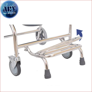 Chaise de douche pliante en aluminium avec bassin de lit Soins à domicile ou soins de santé <span class=keywords><strong>Commode</strong></span> pour fauteuil roulant - Product Image 6