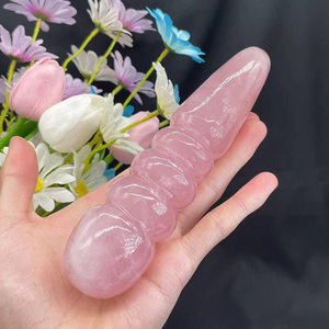クリスタルヒーリングマッサージワンドローズクォーツディルドペニス大人の大人のおもちゃローズクォーツヨニワンドギフト用 - Product Image 3