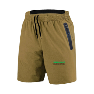 กางเกงขาสั้นออกกำลังกายผู้ชายเอวกลางลายสก็อต แห้งเร็ว ความยาวขาใน 5 นิ้ว ยืดหยุ่นได้ มีเชือกผูก ป้องกันรอยยับ ผ้าแคนวาส - Product Image 1