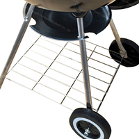 Barbecue portable de 18 pouces, barbecue au charbon de bois en émail de porcelaine avec pieds en acier inoxydable