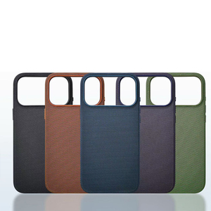 New Arrival Tech Fabric Magnetic Phone <strong>Case</strong> Slim Cover with Premium Woven Texture Phone <strong>Case</strong> for iPhone 18 17 16 Pro Max - Product Image 3
