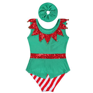 Justaucorps de gymnastique de Noël pour filles, costume de danse, body, bandeau, tenues, costumes - Product Image 4