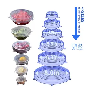 Couvercles Miracle durables adaptés à différentes tailles et formes de récipients couvercles en Silicone écologiques pour garder les aliments frais