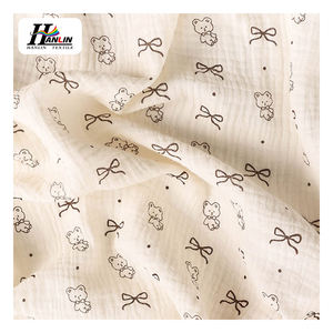 100% <span class=keywords><strong>coton</strong></span> Double couche <span class=keywords><strong>gaze</strong></span> crêpe tissu classique petit <span class=keywords><strong>coeur</strong></span> imprimé brocart pour chemises robes jupes - Product Image 4