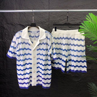 Ensemble de pulls tricotés pour hommes, design personnalisé avec logo, maille ajourée, style crochet d'été, cardigan court en maille