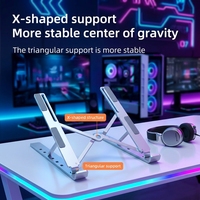 Support pliable en aluminium pour ordinateur portable, réglable multi-angles, ergonomique, avec logo personnalisé, vente en gros
