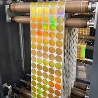 Rouleaux d'étiquettes thermiques métalliques dorées brossées holographiques, papier autocollant holographique, autocollants holographiques personnalisés pour imprimante thermique